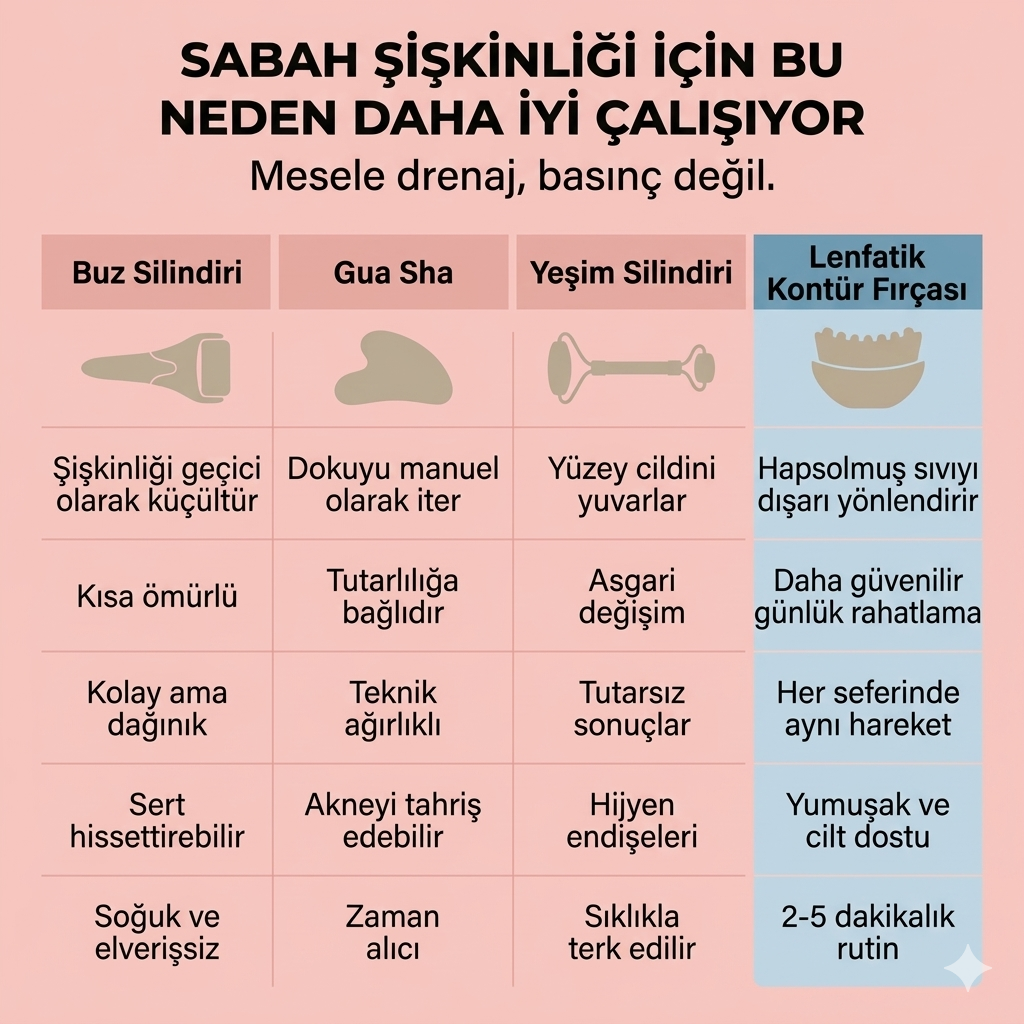 LenfMasaj Kontür Yüz Fırçası - Lenf Drenajı Masaj Fırçası (Kısa Süreliğine 1 Alana 1 Bedava!)