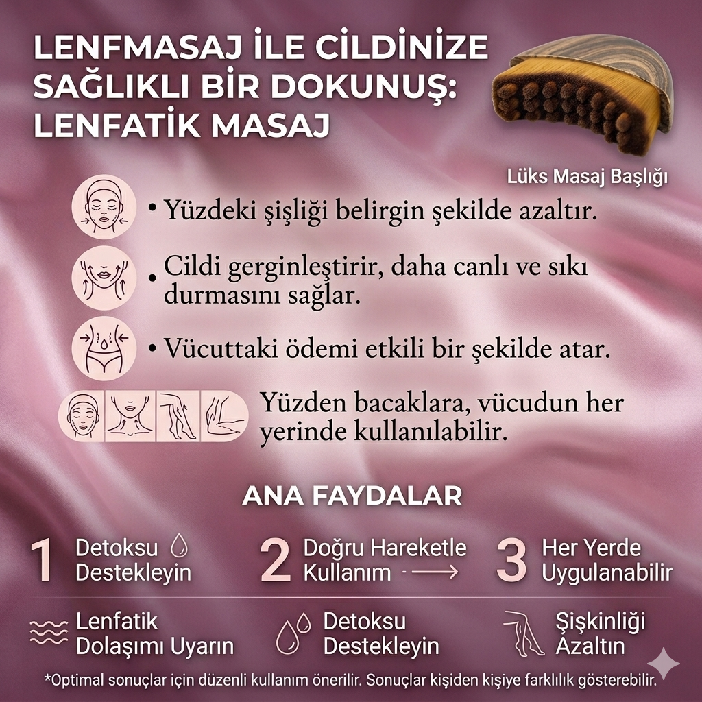 LenfMasaj Kontür Yüz Fırçası - Lenf Drenajı Masaj Fırçası (Kısa Süreliğine 1 Alana 1 Bedava!)